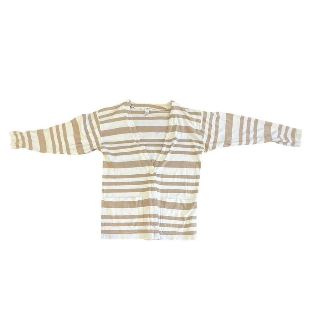 Vintage Christian Dior Brown Gray Striped Long Sweater Cape Cardigan Women’s M